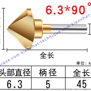 Mũi lã lổ D6*90° (3 lưỡi cắt)