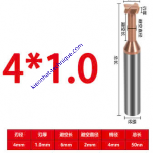 Mũi phay rãnh T hợp kim D4*(0.5~2)