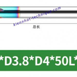 Mũi phay cầu lõm nhôm R0.2x3.8x4x50x4F