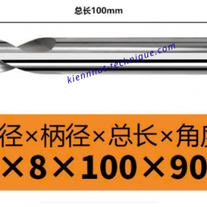 Mũi Spotdrill & Chamfer hợp kim nhôm D8*90°*100