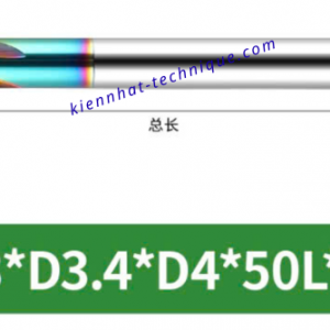 Mũi phay cầu lõm nhôm R0.3x3.4x4x50x4F