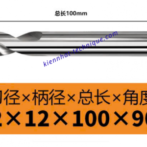 Mũi Spotdrill & Chamfer hợp kim nhôm D12*90°*100