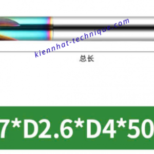 Mũi phay cầu lõm nhôm R0.7x2.6x4x50x4F