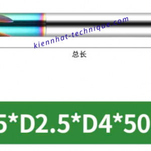 Mũi phay cầu lõm nhôm R0.75x2.5x4x50x4F