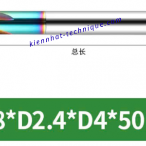 Mũi phay cầu lõm nhôm R0.8x2.4x4x50x4F