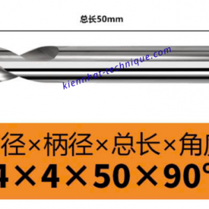 Mũi Spotdrill & Chamfer hợp kim nhôm D4*90°