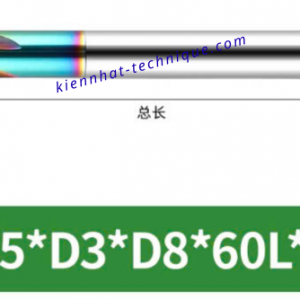 Mũi phay cầu lõm nhôm R2.5x3x8x60x4F