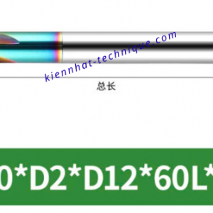 Mũi phay cầu lõm nhôm R5.0x2x12x60x4F
