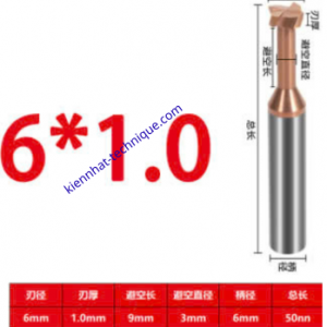 Mũi phay rãnh T hợp kim D6*(0.5~3)