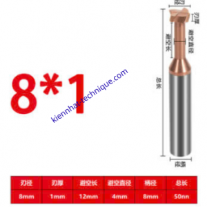 Mũi phay rãnh T hợp kim D8*(0.5~3)