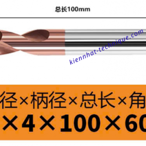 Mũi Spotdrill & Chamfer hợp kim D4*60°*100