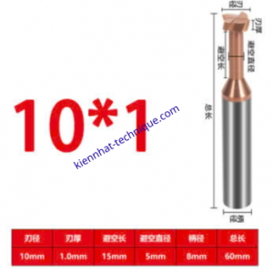 Mũi phay rãnh T hợp kim D10*(0.5~5)