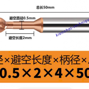 Mũi phay cầu Lollipop R0.5