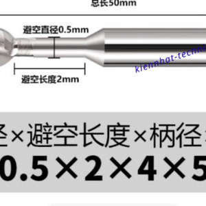 Mũi phay cầu Lollipop nhôm R0.5