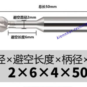 Mũi phay cầu Lollipop nhôm R2.0