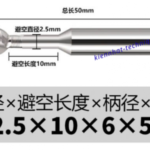 Mũi phay cầu Lollipop nhôm R2.5