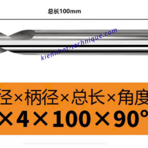 Mũi Spotdrill & Chamfer hợp kim nhôm D4*90°*100