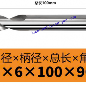 Mũi Spotdrill & Chamfer hợp kim nhôm D6*90°*100