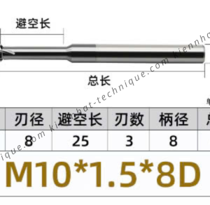 Dao phay ren hợp kim 1.5*25*60*8 P1.5 (1 răng )
