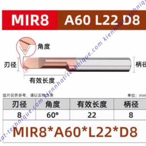 Dao tiện ren lổ hợp kim MIR8*22L*A60*50*8
