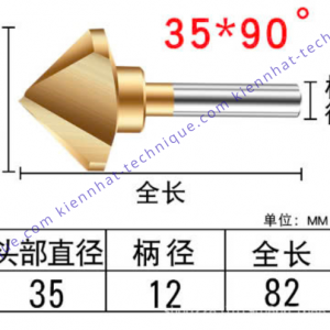 Mũi lã lổ D35*90° (3 lưỡi cắt)