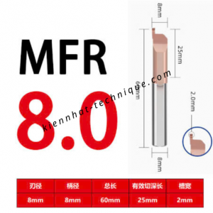 Mũi chích rãnh mặt đầu MFR8*B2*25L*60*8