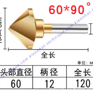 Mũi lã lổ D60*90° (3 lưỡi cắt)