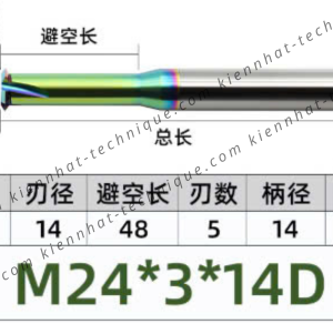 Dao phay ren hợp kim phủ DLC (nhôm) 3*48*90*14 P3 (1 răng)
