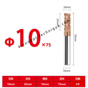 Dao phay phá thô D10*25*75*10-4F