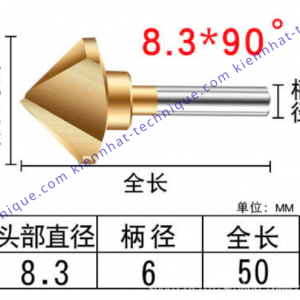 Mũi lã lổ D8*90° (3 lưỡi cắt)