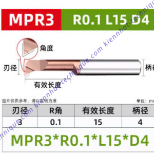 Móc lổ hợp kim MPR3*R0.1*15L*50*4