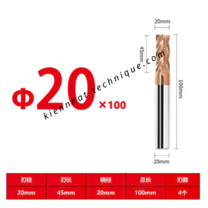 Dao phay phá thô D20*45*100*20-4F