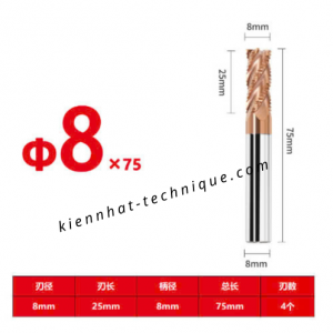 Dao phay phá thô D8*25*75*8-4F