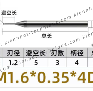 Dao phay ren hợp kim 0.35*5*50*4 P0.35 (1 răng)