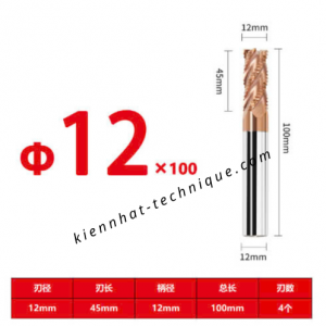 Dao phay phá thô D12*45*100*12-4F
