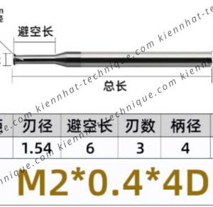 Dao phay ren hợp kim 0.4*6*50*4 P0.4 (1 răng)