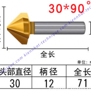 Mũi lã lổ D30*90° (1 lưỡi cắt)