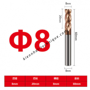 Dao phay Trụ 8*20*60*8-4F