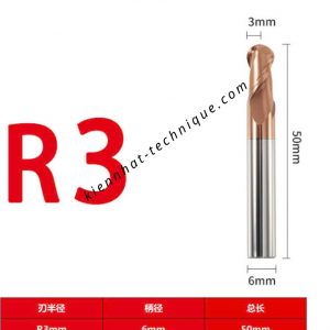 Dao phay cầu R3*12*50*6