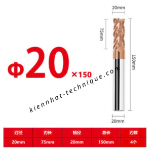 Dao phay phá thô D20*75*150*20-4F