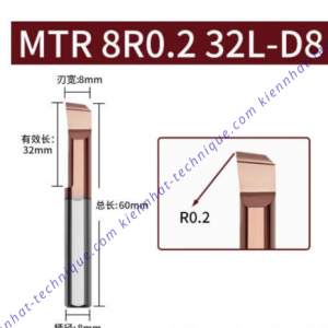Móc lổ hợp kim MTR8*R0.2*30L*60*8