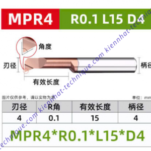 Móc lổ hợp kim MPR4*R0.1*15L*50*4