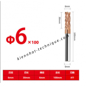 Dao phay phá thô D6*30*100*6-4F