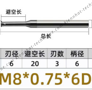 Dao phay ren hợp kim 0.75*20*50*6 P0.75 (1 răng )