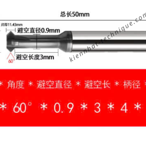 Mũi Chamfer (Vát mép) ngược, D2*60°*D4*50L*4F