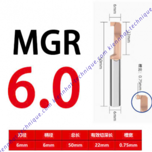 Móc rãnh lổ hợp kim MGR6*2*22L*50*6