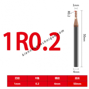 Dao phay Trụ cầu D1(R0.2)*3*50*4-4F