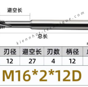 Dao phay ren hợp kim 2*27*75*12 P27 (3 răng)