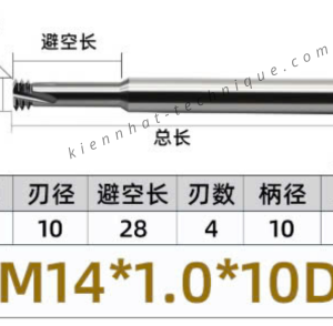 Dao phay ren hợp kim 1*28*75*10 P1 (3 răng)
