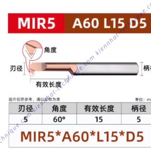 Dao tiện ren lổ hợp kim MIR5*15L*A60*50*5